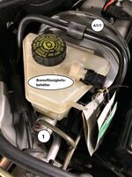 Bremskraftverstärker, Bremsflüssigkeitsbehälter und Tandem-Hauptbremszylinder
