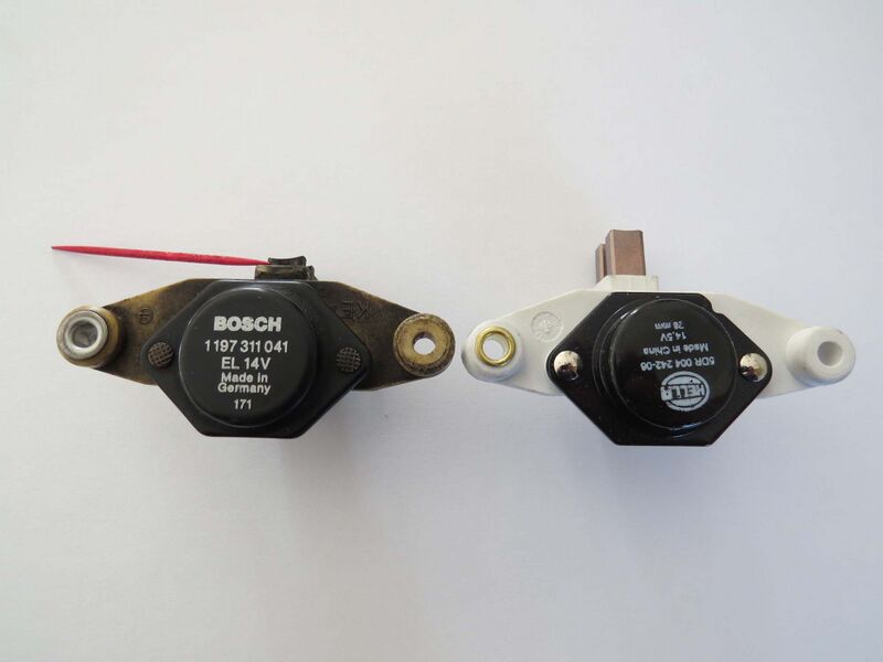 Datei:06 Spannungsregler, alt-Bosch, neu- Hella.jpg